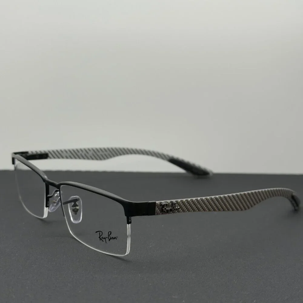 Ray Ban Rx Tech Series Eyeglasses RB8413 2504 Polished Carbon Fiber 54-17-145 - Picture 4 of 13